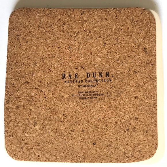 Rae Dunn Artisan Collection by Magenta Ceramic Wedding Drinkware Coaster Set - Picture 2 of 5